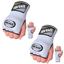 Farabi Kids Junior Inner Hand Wraps Gloves Easy Gel Padded Boxing Wraps with Wrist Wraps Pair (White (Pack of 2))