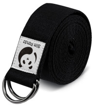 Slim Panda Upgraded Yoga Belt Strap for Yoga Pilates Ballet Dance, 8 feet/6 feet Cotton Yoga Belt for Stretching, Flexibility, Black, Purple, Gray