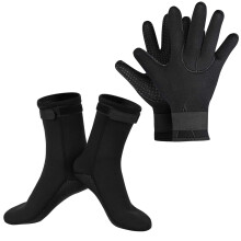 SUPERFA 3mm Neoprene Diving Gloves and Socks 3mm Thermal Wetsuit Gloves and Socks with Adjustable Waist Strap for Diving Surfing Kayaking Rafting
