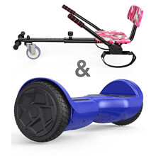 SISIGAD Hoverboard go Kart Seat, 6.5 Inches Hoverboard Hoverkart with LED Lights and Bluetooth Speaker, Hoverboard Go Kart Bundle for Kids Boys Girls