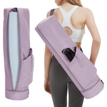 sportsnew Yoga Mat Bag Large with Carrying Strap, Bottle Pocket and Wet Compartment, Long Pilates Bag with Full Zipper for Thick Mat, Patent Pending