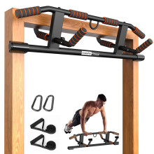 AmazeFan Pull Up Bar Doorway with Ergonomic Grip - Fitness Chin-Up Frame for Home Gym Exercise - Multi-Angle Grip - 2024 Upgrade Smart Hook (Fits Alm
