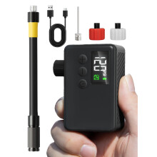 GPUTEK Mini Bike Tire Air Pump: Fast Inflate Portable Small Bicycle Electric Pump for Presta and Schrader Valves, 120 Psi High Pressure Pump with Dig