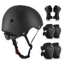 WayEee Kids Helmet and Pads Set Age 3-10 Years, Adjustable Kids Bike Helmets, Boys & Girls Kids Skateboard Helmet, Knee, Elbow &Wrist Pads Set, for C