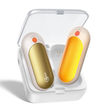 J-BRAUV Electric Hand Warmers Rechargeable 2 Pack, 2000mAh Reusable Hand Warmers with Charging Case 10000mAh, 3 Levels Heat Double Sided USB C Hand W