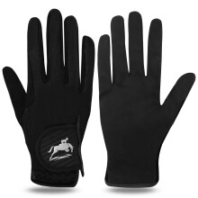 FINGER TEN Women's Horse Riding Gloves Stretchable Equestrian Horseback Youth Girls Anti Slip Breathable Lightweight Perfect for Biking Cycling (Blac