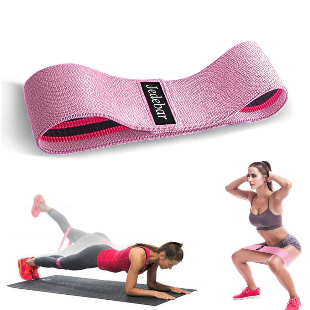 Jedebar Resistance Bands Non-Slip Fabric Booty Bands, 3 Strengths Level Optional Fitness Loops For Glutes Hips Legs Yoga Pilates Exercise Physiothera