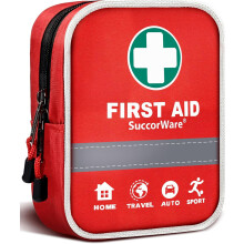 130 Pieces First Aid Kit with Hospital Grade Medical Supplies - Includes Emergency Blanket, Bandage - Great for Home, Outdoors, Office, Car, Travel,
