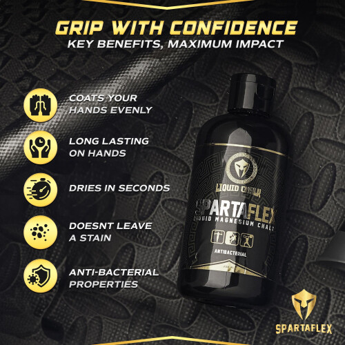 SpartaFlex 250ml Liquid Chalk  Quick Drying Gym Formula for Weightlifting a 2