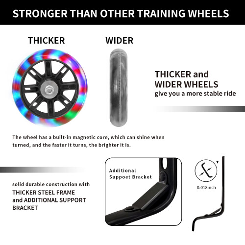 TenFans Bike Training Wheels Adjustable Stabilizer Compatible with 12 14 16 2