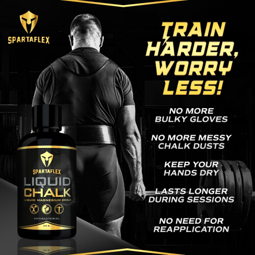 SpartaFlex 250ml Liquid Chalk  Quick Drying Gym Formula for Weightlifting a 1