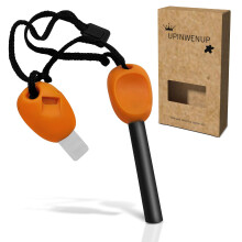 1 Pcs Fire Starter Kit Flint and Steel Survival Fire Steel Outdoor Emergency Survival Tool for Travelling Camping Hiking (Orange)