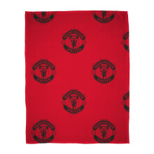 Manchester United FC Official Fleece Throw Blanket Super Soft Football Crest Design Warm Super Soft Feel Red Throw Perfect for Home Bedroom Sleep