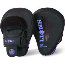 Lions Curved Focus Pads Hook & Jabs Gloves Punch Bag Mitts Boxing MMA Kick Training (PURPLE-BOTEGA)