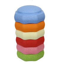 6PCS Stackable Stepping Stones, Non-Slip Kids Balance Stones Rainbow Crossing River Stones, Balance Beam Game for Obstacle Course, Sensory Play