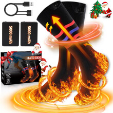 Heated Socks, Upgraded Unisex Electric Socks Rechargeable, 5000mAh Large Battery Foot Warmers Heating Socks for Men Women Gifts, Ideal for Outdoors,