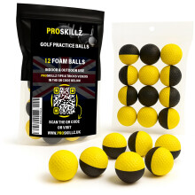 PROSKILLZ UK PRO Practice Foam Golf Balls I True Spin & Feel Practice Golf Balls I Weighted Foam Balls, Ideal for Indoor or Outdoor Training — Great