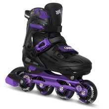 Kids Inline Skates Adjustable Light up Wheels Blades Roller for Boys Girls- Black for Teenagers Youth Age 7 8 9 10 - Cool Racing Car Decorations Indo