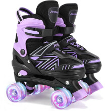 Kids Roller Skates for Girls Boys Adjustable Roller Skates with 8 Light up Wheels for Girls Boys Youth Beginners indoor outdoor Use Medium UK 14