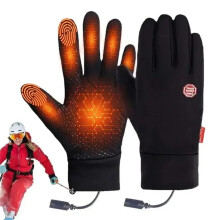 USB Electric Heated Gloves, Winter Warm Heated Gloves for Men Women, Rechargeable Hand Warmers Gloves, Non-Slip Touchscreen Heating Gloves, for Skiin