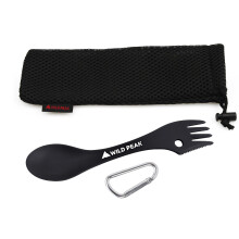 Wild Peak Plastic Spork - Lightweight & Strong All in one Spoon, Fork, Knife Cutlery with Optional Storage Bag  (Jet Black, with Storage Bag)