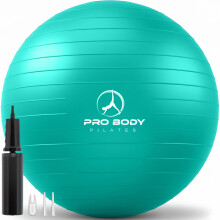ProBody Pilates Exercise Ball, Multiple Sizes Gym Grade Yoga Ball for Pregnancy, Fitness, Balance, Workout at Home, Office and Physical Therapy (Aqua
