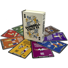 Stack 52 Dumbbell Exercise Cards. Dumbbell Workout Playing Card Game. Video Instructions Included. Perfect for Training with Adjustable Dumbbell Free