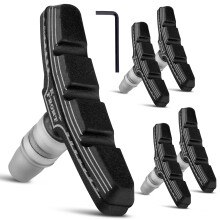 NUWAB 2 Pairs Premium Bike Brake Pads, Professional Mountain Bike V-Brake Pads with Hex Nuts and Spacers, Universal Bicycle Brake Blocks, 1PCS Allen