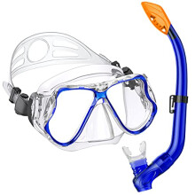 Karvipark Dry Snorkel Set, Anti-Fog Scuba Snorkelling Packages, Panoramic Wide View Snorkelling Goggle, Professional Snorkelling Gear for Adults