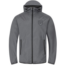 Arsenal FC Official Gift Mens Shower Jacket Windbreaker Peaked Hood Grey XXL