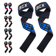 iBEX Weight Lifting Straps with Padded Wrist Support and Advanced Gel Grips - Strongly stitched 100% cotton Extra Long Gym Straps for Deadlift, Worko