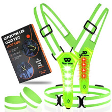 ICOCOPRO LED Reflective Cycling Vest, Running Vest, Light Vest for Men and Women, USB Rechargeable Reflective Vest, Running Light, Jogging Reflectors