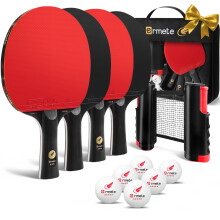 SPORTOUT Portable Table Tennis Bat Set Professional Table Tennis Set with Table Tennis Net,Bats, Ping Pong Balls & Storage Case | Great Gift & Indoor