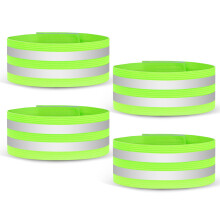 URAQT 4 PCS High Visibility Armbands Double Reflective Wrist Strap Running