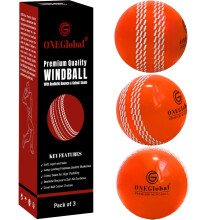 ONEGlobal Premium Windball Soft Cricket Ball | Durable Materials, Realistic Colour Seam, True Bounce & Swing | Wind Ball Cricket Balls for Outdoor &