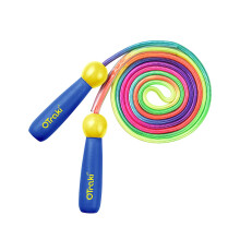 OTraki Rainbow Skipping Rope Kids, Adjustable Skipping Ropes for Children, Wooden Handle Skipping Rope for Boys/Girls, Exercise Jump Rope Kid, Blue &