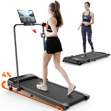 Treadmills for Home Foldable 25HP Under Desk Treadmill Walking Pad with Incline Remote Control LED Display Bluetooth Speaker 112 kmh Adjustable Spee