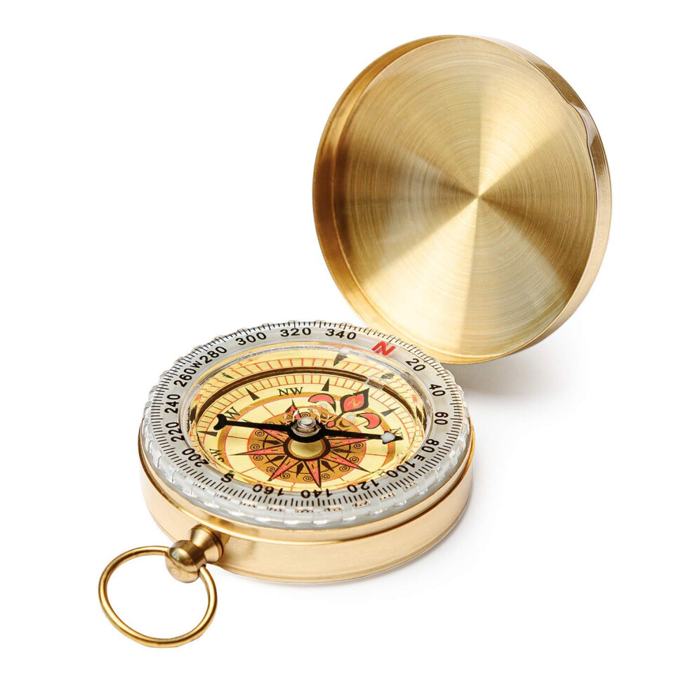 Early Buy Vintage Pocket Compass With Luminous Function Clamshell Compass