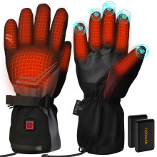OUTJUT Heated Gloves, 7500mAh Rechargeable Heated Gloves for Men Women, 3 Heating Modes, Portable Touchscreen Thermal Glove Hand Warmers for Outdoor