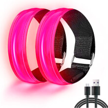 LED Running Lights for RunnersArmbands 2 Pack USB Rechargeable Reflective High VisibilitySafety in The Dark Flashing Led ReflectorsGear Lights Runni