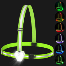 Zacro LED Running Lights for Runners with 9 RGB Mode, 500LM High Visibility Adjustable Running Chest Lights for Walking at Night, Rechargeable Runnin