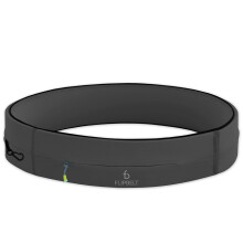 FlipBelt Zipper Running Belt for Phone and Small Accessories, Exercise Waist Pouch for Women and Men, M, Carbon