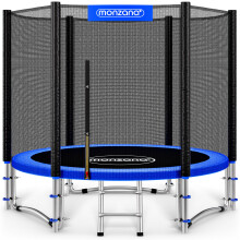 MONZANA 8ft Trampoline Set with Safety Net & Ladder | Complete Outdoor Garden Trampoline for Kids & Adults | Heavy-Duty Frame Edge Cover, Spring Too