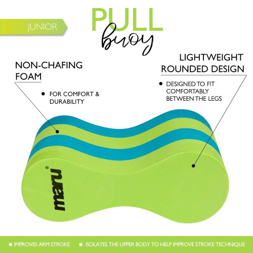 Maru Maru Swimming Pull Buoy Junior LimeBlue – Buoyant Foam Swimming Float for C 1