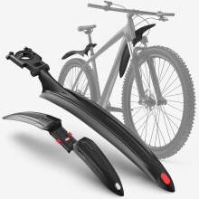 VELMIA Bicycle Mudguard Set [24-29 Inches] - Universal Bicycle Mudguard, Mountain Bike, MTB Mudguard for Protection Against Splash Water and Dirt