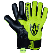 Keeperking Goalkeeper Gloves for Adults Football Gloves Men's Inner Seam Professional Grip 4 mm Secure Fit Unisex (10, E.Neon Black Neg)