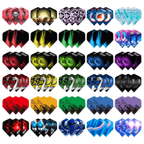 CyeeLife Standard Dart Flights 30 Sets 90 Pcs Durable PET Replacement Feath