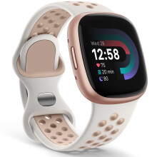 Yoohoo Silicone Bands Compatible with Fitbit Versa 3 Straps/Versa 4 Strap/Sense Strap/Sense 2 Straps for Women Men,Sport Breathable Soft Wristband Re