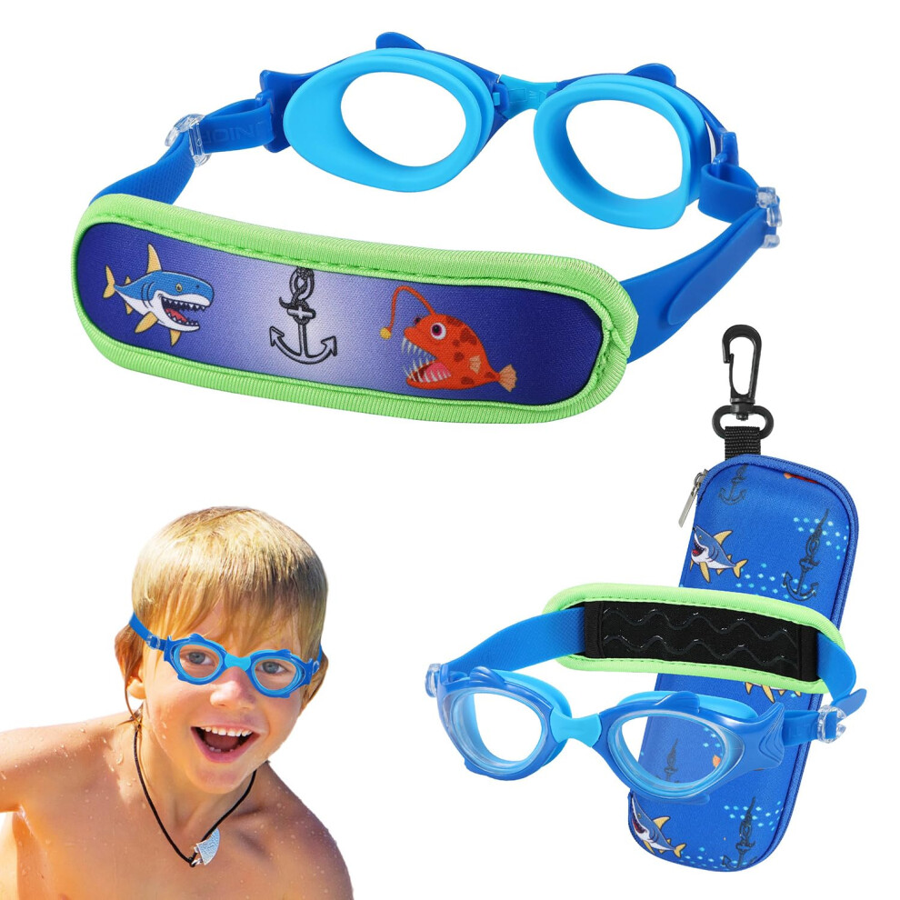 Photos - Swim Goggles RUIGAO Kids  Age 3-6, Toddler Goggles No Hair Pull, Anti-Fog Coating, Blue