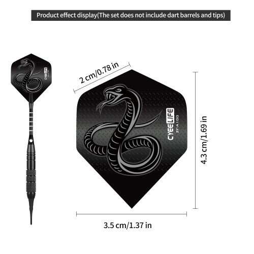 CyeeLife Standard Dart Flights 30 Sets 90 Pcs Durable PET Replacement Feath 2